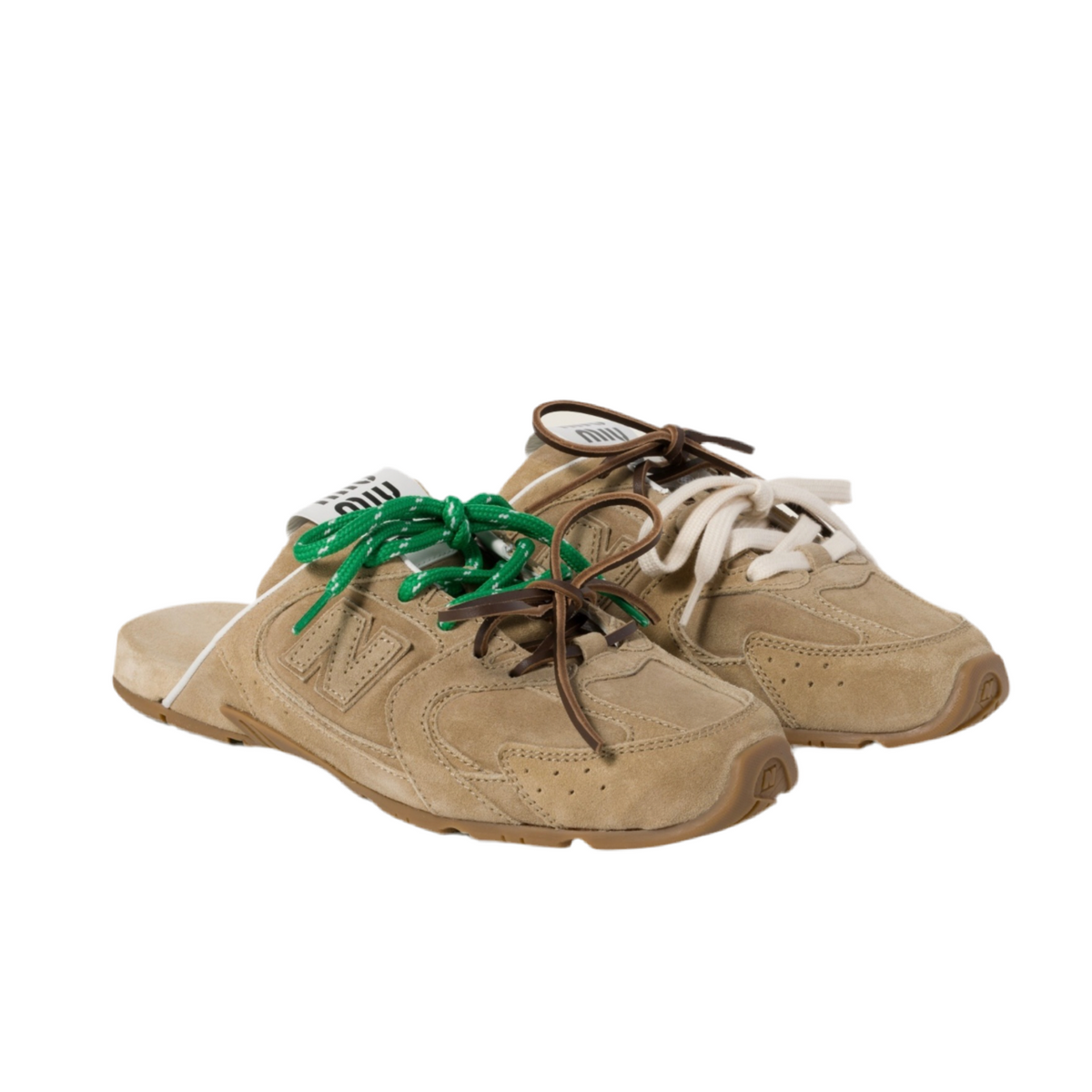 New Balance x Miu Miu 530 SL faded suede mules