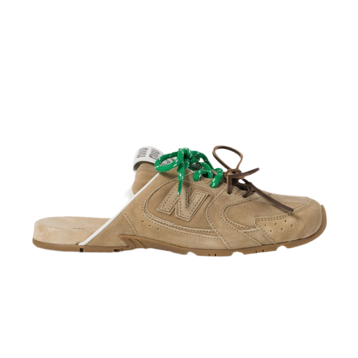 New Balance x Miu Miu 530 SL faded suede mules