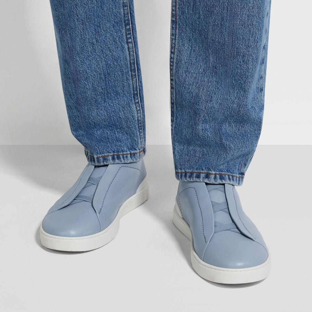 LIGHT BLUE TRIPLE STITCH™ SECONDSKIN SNEAKERS Light Blue