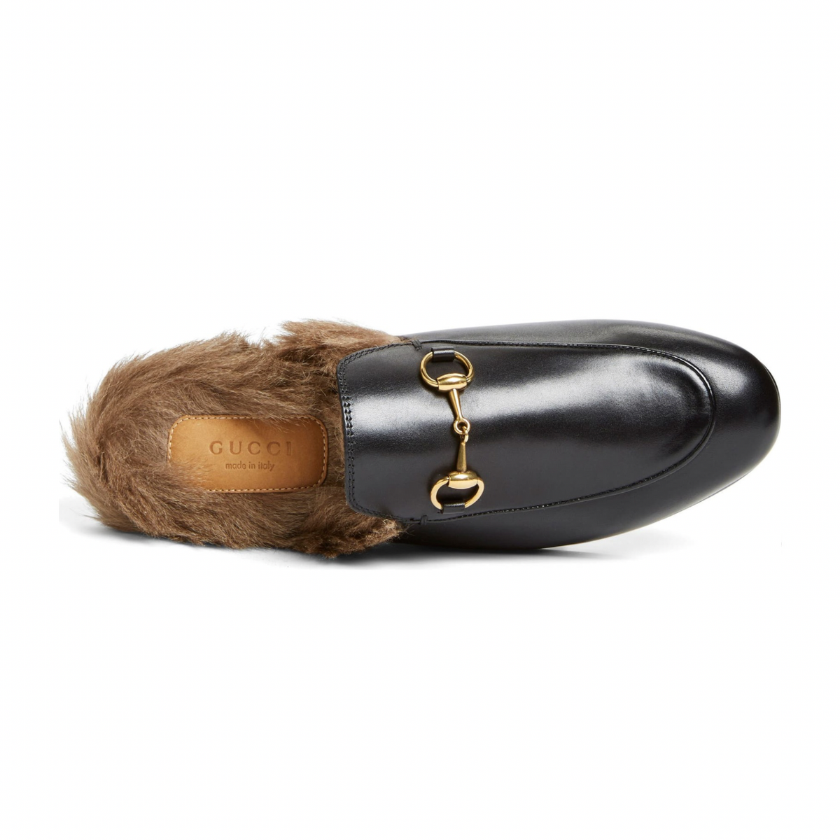Gucci Princetown Genuine Shearling Loafer Mule 'Black'