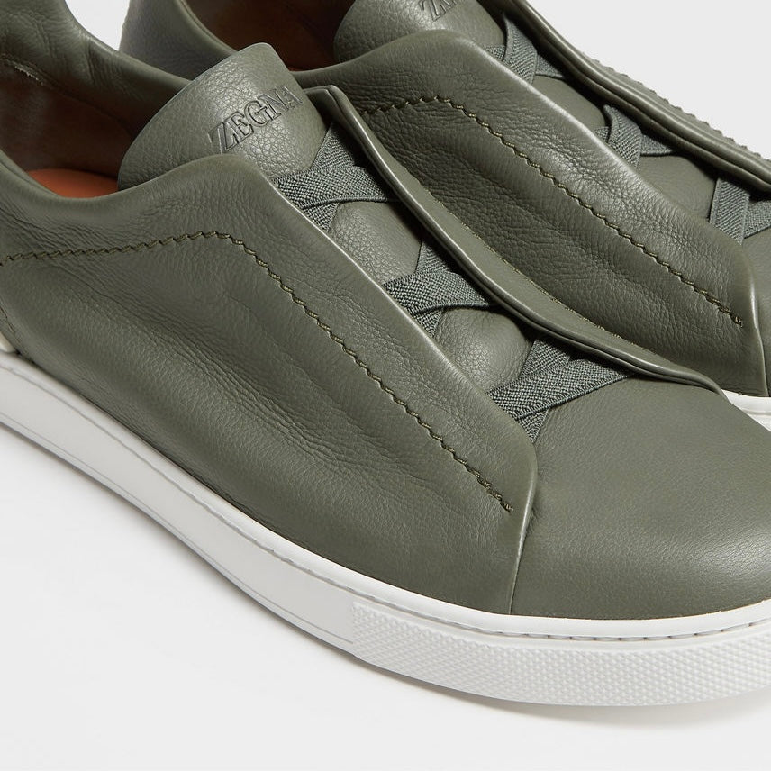 ZEGNA LIGHT ARMY GREEN TRIPLE STITCH™ SECONDSKIN SNEAKERS