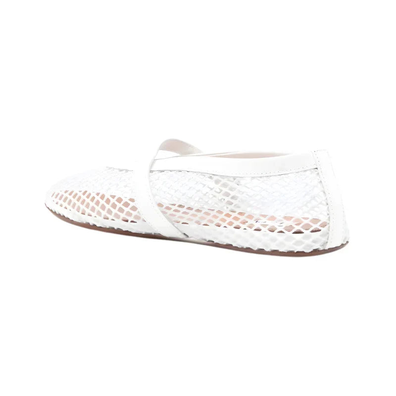 Alaïa Buckle Ballet Flats | White
