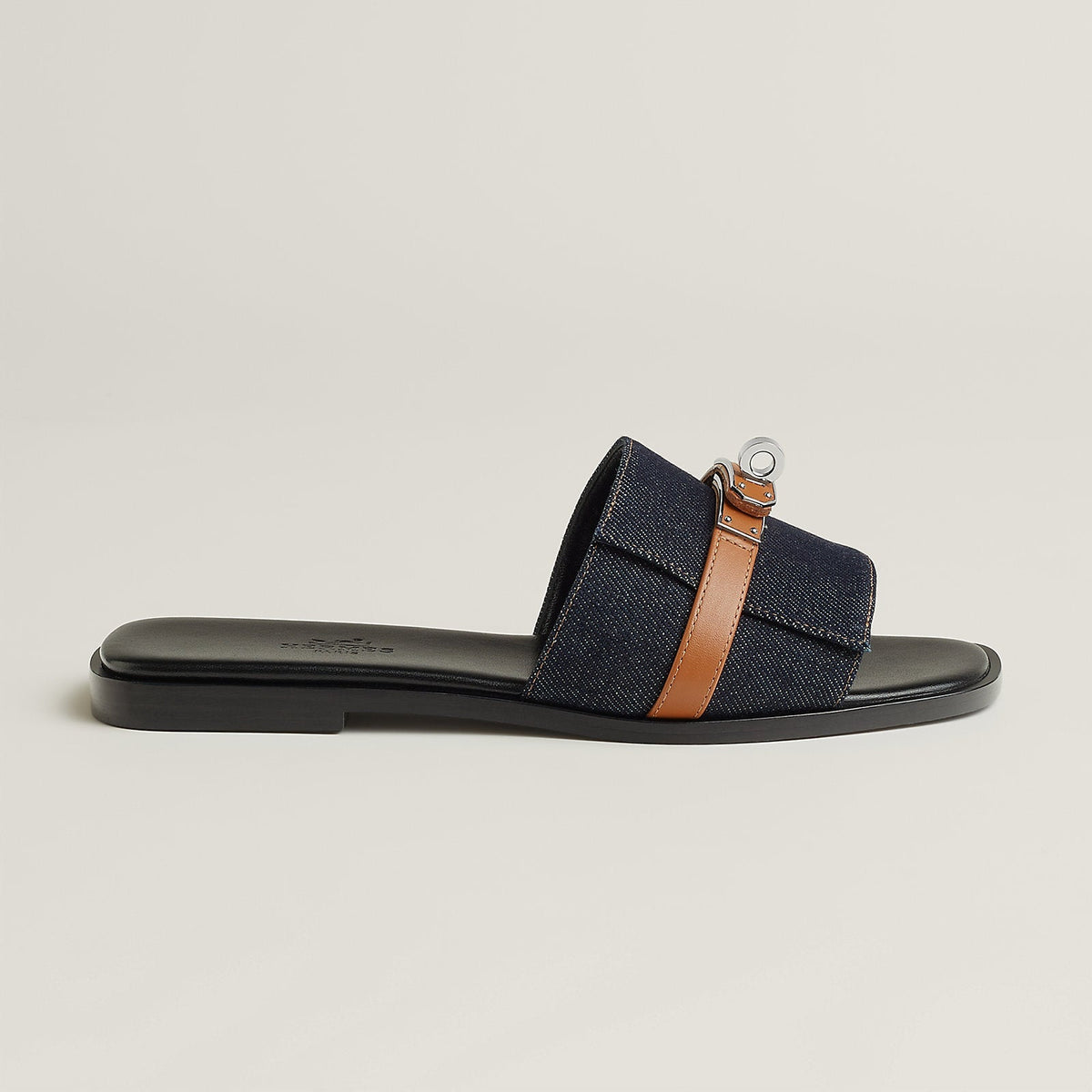 Hermès Giulia sandal 'Bleu Brut / Naturel'