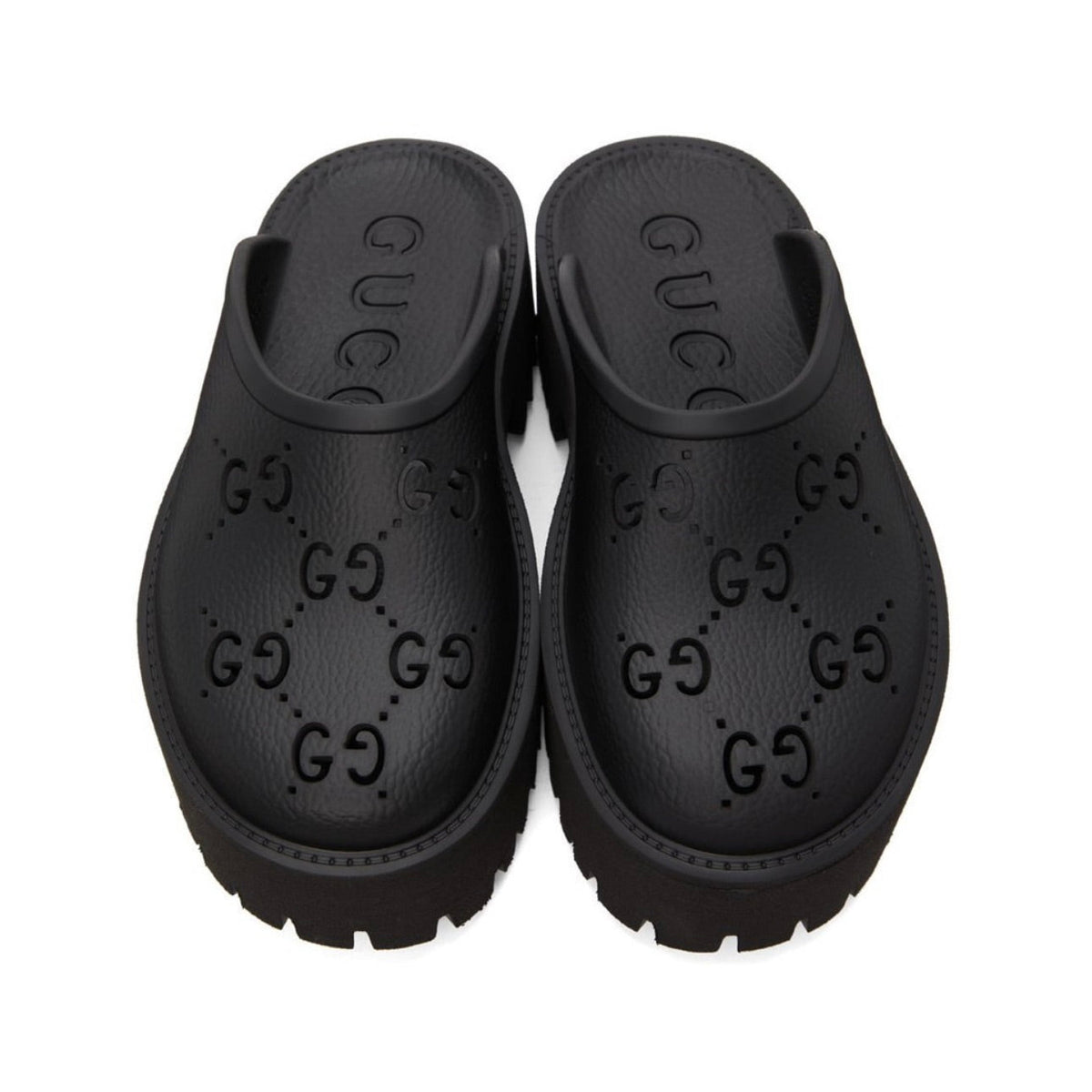 Gucci Platform Perforated G Sandal 'Black'