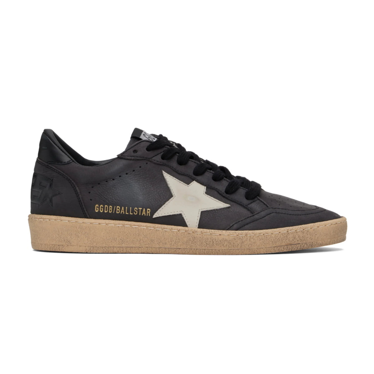 Golden Goose Ball Star in glitter with leather star and metallic leather heel tab Dark Grey Sand(Men)
