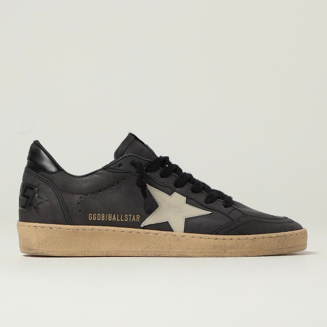 Golden Goose Ball Star in glitter with leather star and metallic leather heel tab Dark Grey Sand(Men)