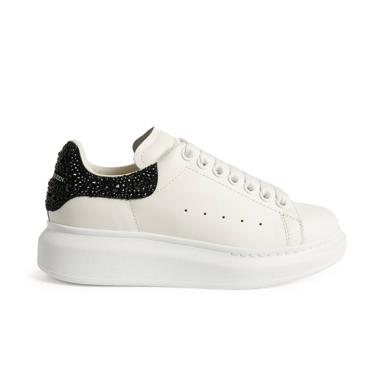 Alexander McQueen Wmns Oversized Sneaker 'White Black Crystal'