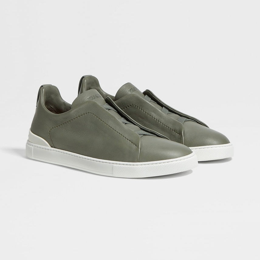 ZEGNA LIGHT ARMY GREEN TRIPLE STITCH™ SECONDSKIN SNEAKERS