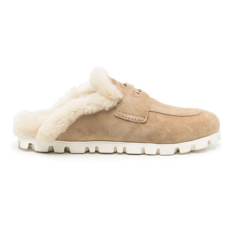 Miu Miu Suede mules 'Ecru'