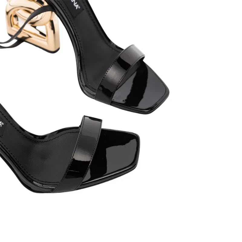 Dolce & Gabbana Pop Keira 105mm Sandals (Black)