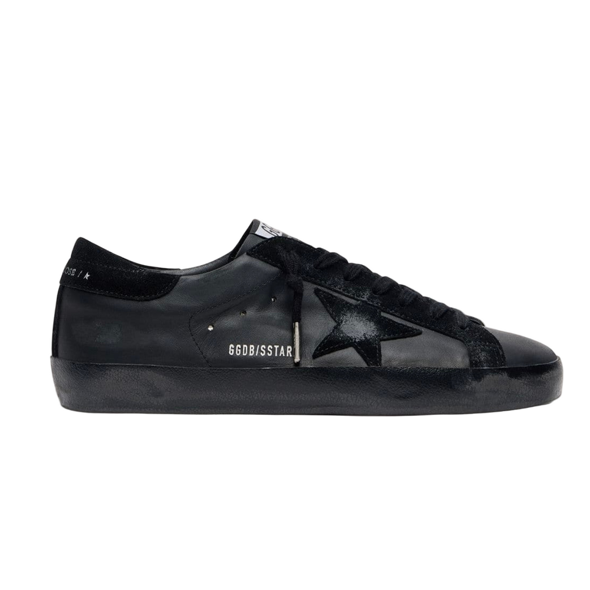 Golden Goose Super-Star in black nappa with black suede star and heel tab(Unisex)