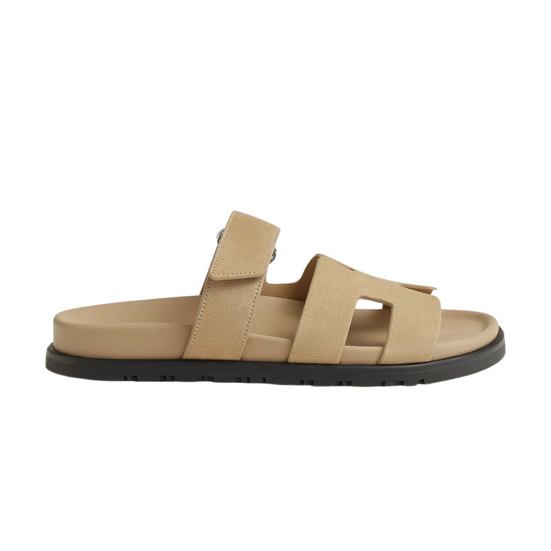 Hermès Chypre Sandals 'Beige Suede'