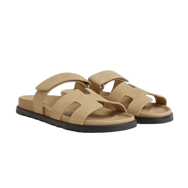 Hermès Chypre Sandals 'Beige Suede'