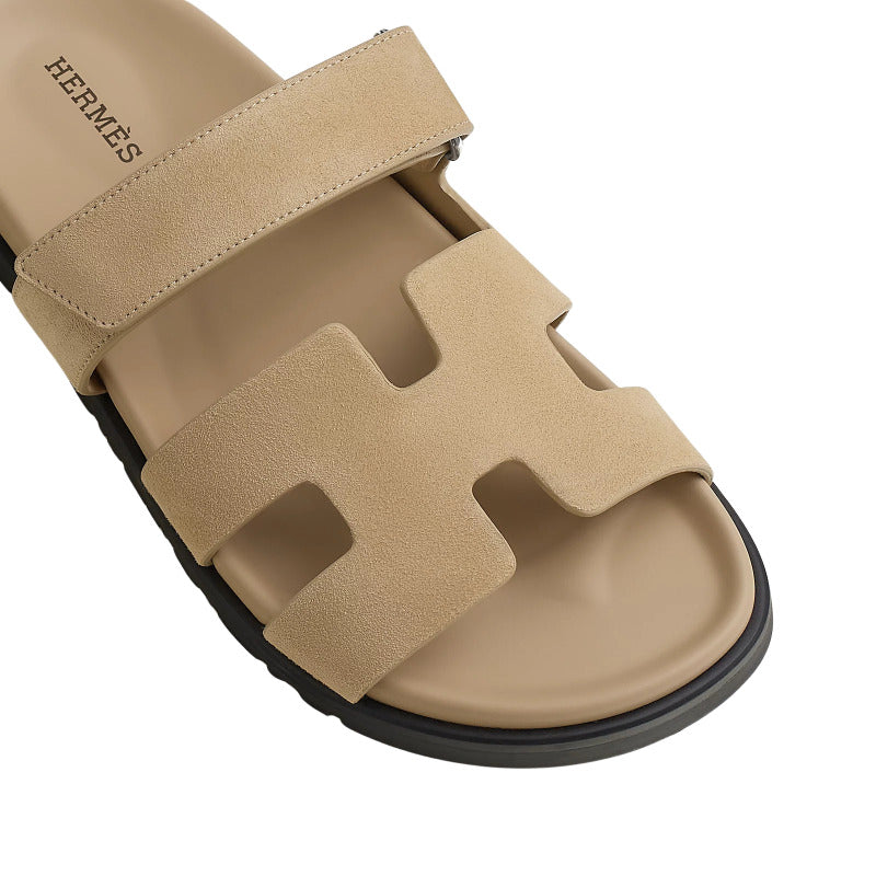 Hermès Chypre Sandals 'Beige Suede'