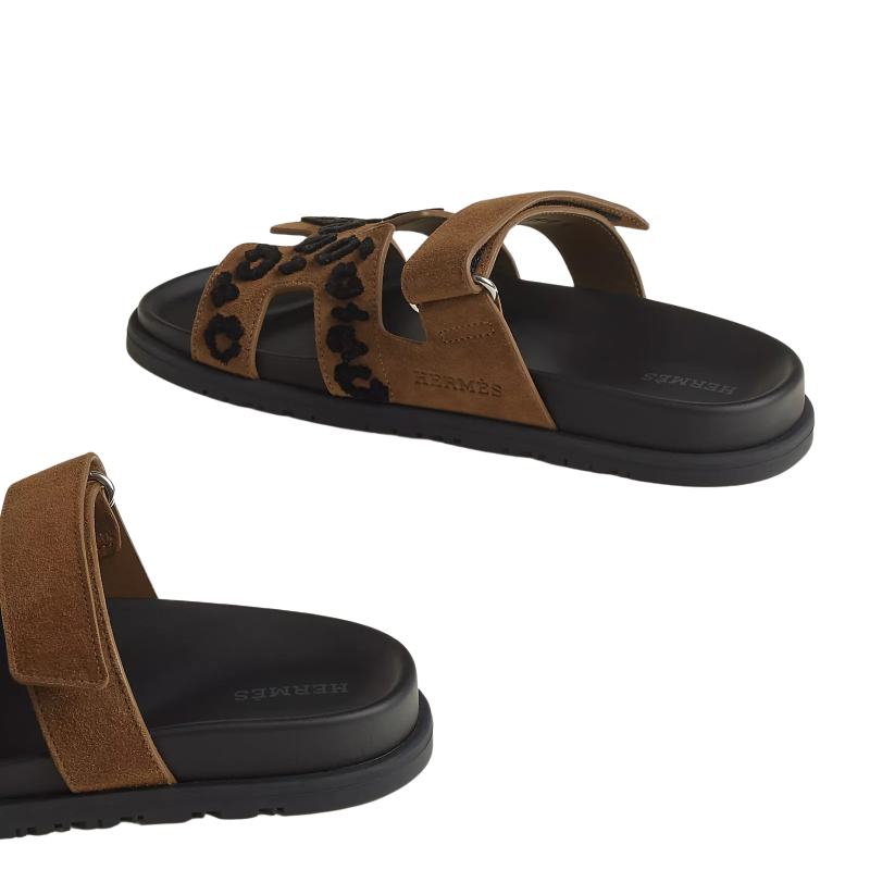 Hermès Chypre sandal 'brun fumé / noir'