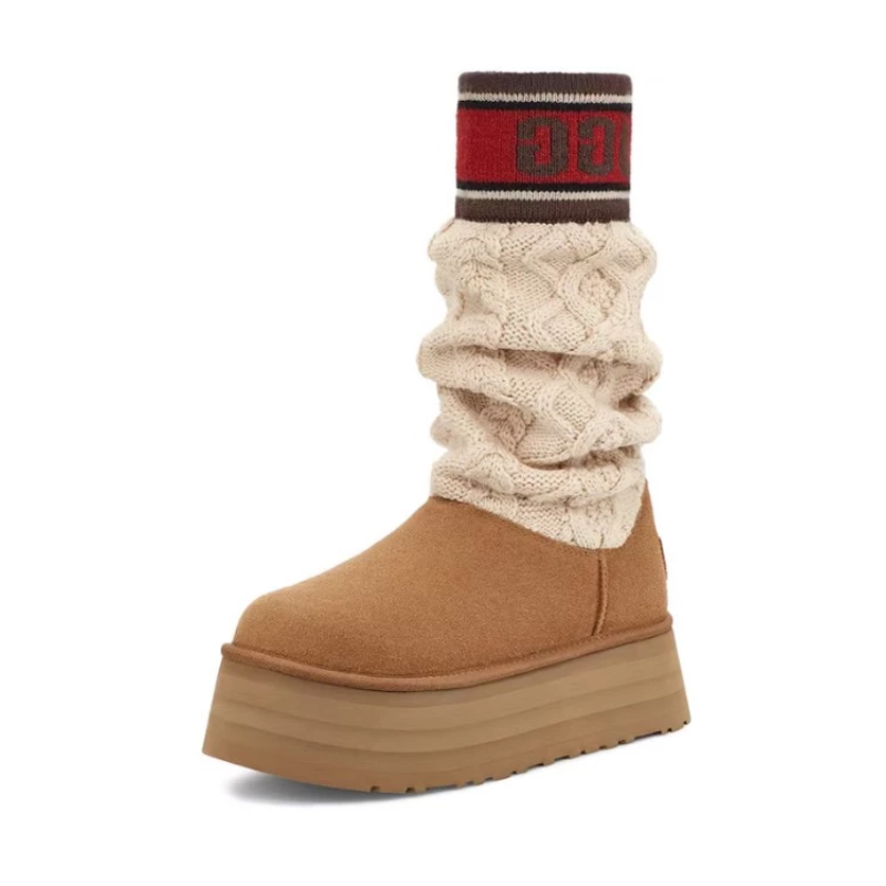 Ugg Classic Sweater Letter Boot 'Chestnut'